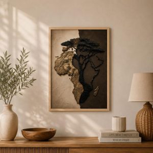 AFRICA MAP FRAMED