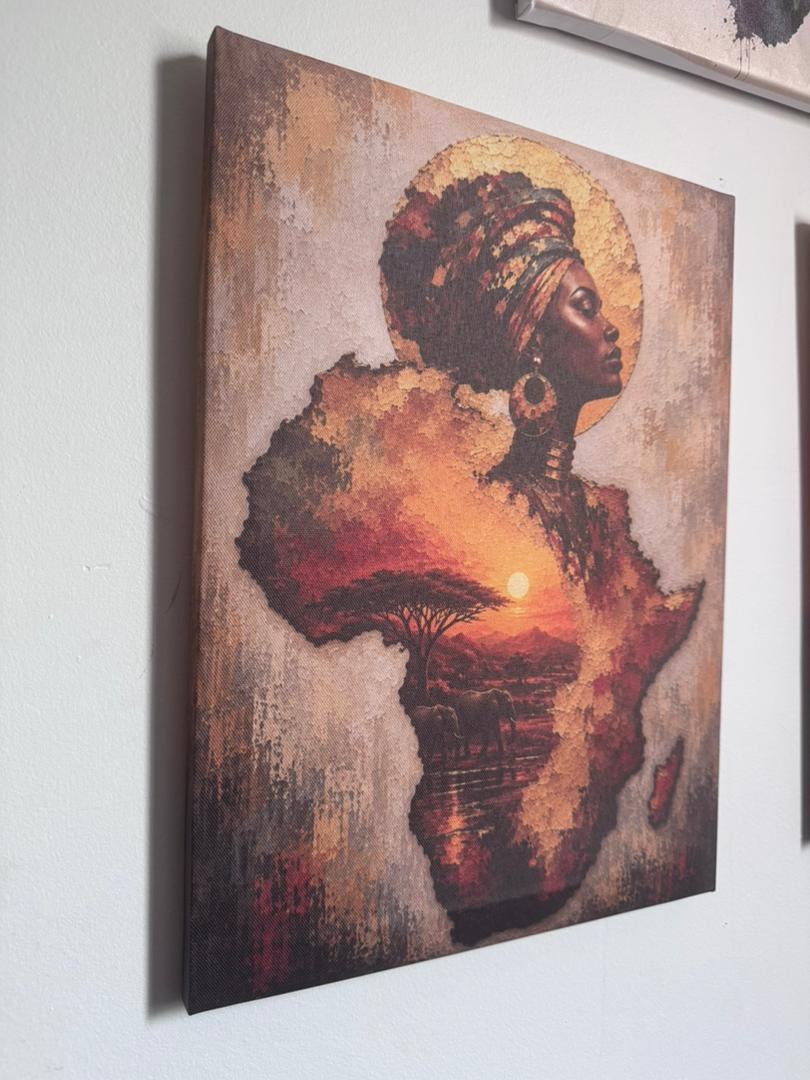 African Map Framed Canvas Wall Art - Image 2